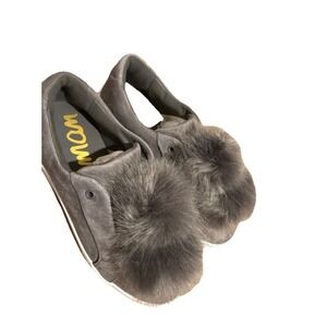 Sam Edelman Gray Pom Pom Leya Slip On Suede Sneakers Size 7m New‎